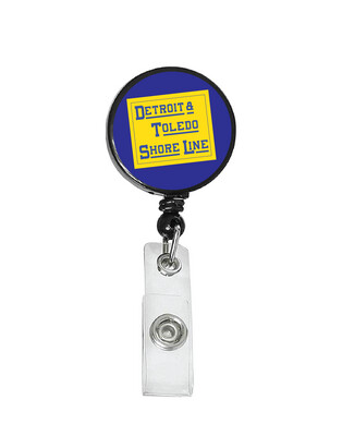 Railroad Logo Badge Reel - Detroit Toledo Shore Line Yellow Blue Logo