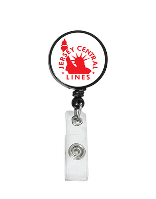 Railroad Logo Badge Reel - Central New Jersey White/Red Logo
