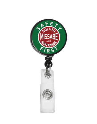 Railroad Logo Badge Reel - Duluth Missabe Iron Range Safety Logo
