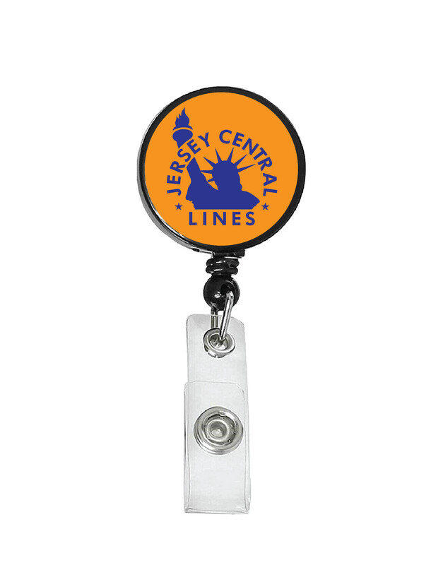 Railroad Logo Badge Reel - Central New Jersey Orange/Blue Logo