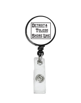 Railroad Logo Badge Reel - Detroit Toledo Shore Line White Black Logo
