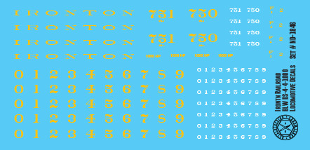 Ironton Railroad BLW DS-4-4-1000 Locomotive Decals