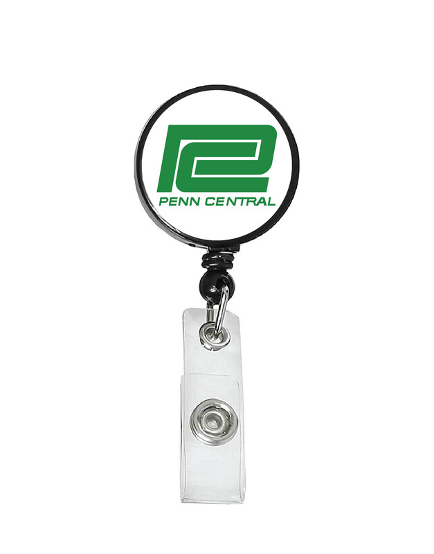 Railroad Logo Badge Reel - Penn Central White Green