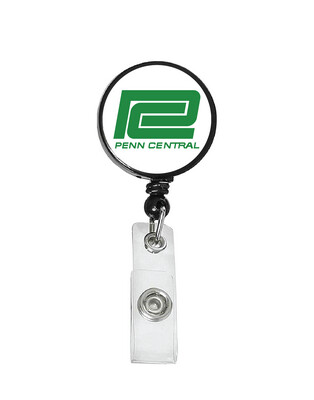 Railroad Logo Badge Reel - Penn Central White Green