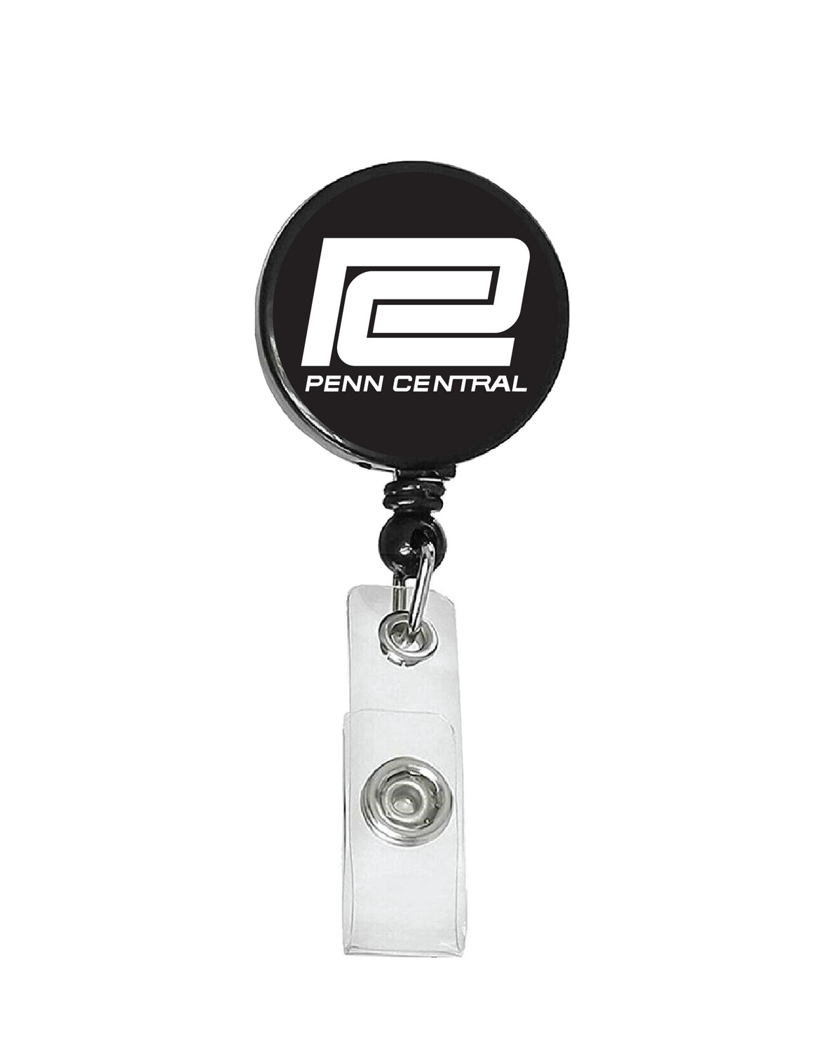 Railroad Logo Badge Reel - Penn Central Black White