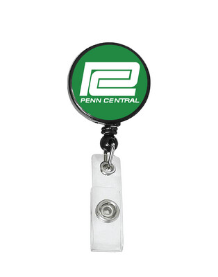 Railroad Logo Badge Reel - Penn Central Green White