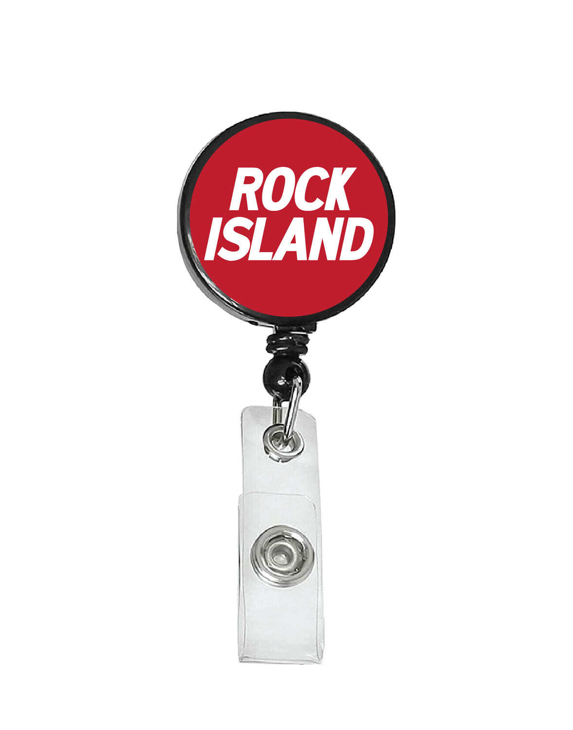 Railroad Logo Badge Reel - Rock Island Large Italic Logo