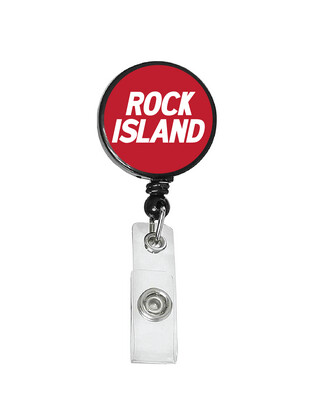 Railroad Logo Badge Reel - Rock Island Large Italic Logo