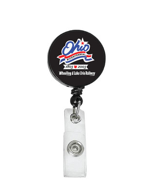 Railroad Logo Badge Reel - Wheeling Lake Erie Ohio Bicentennial Logo