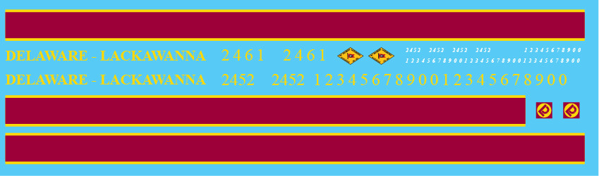 O Scale - Delaware-Lackawanna C424/5 Locomotive Decals