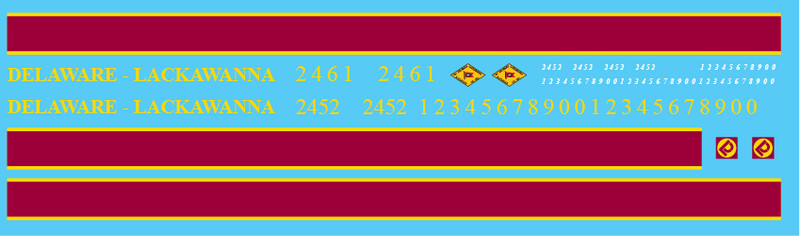 O Scale - Delaware-Lackawanna C424/5 Locomotive Decals