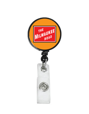 Railroad Logo Badge Reel - Milwaukee Orange Background Logo