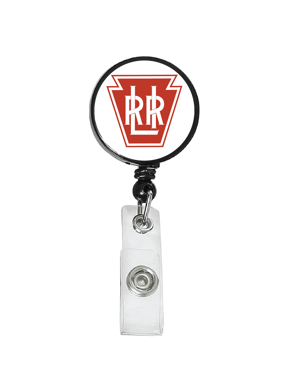 Railroad Logo Badge Reel - Long Island Railroad (Brown/White) Logo