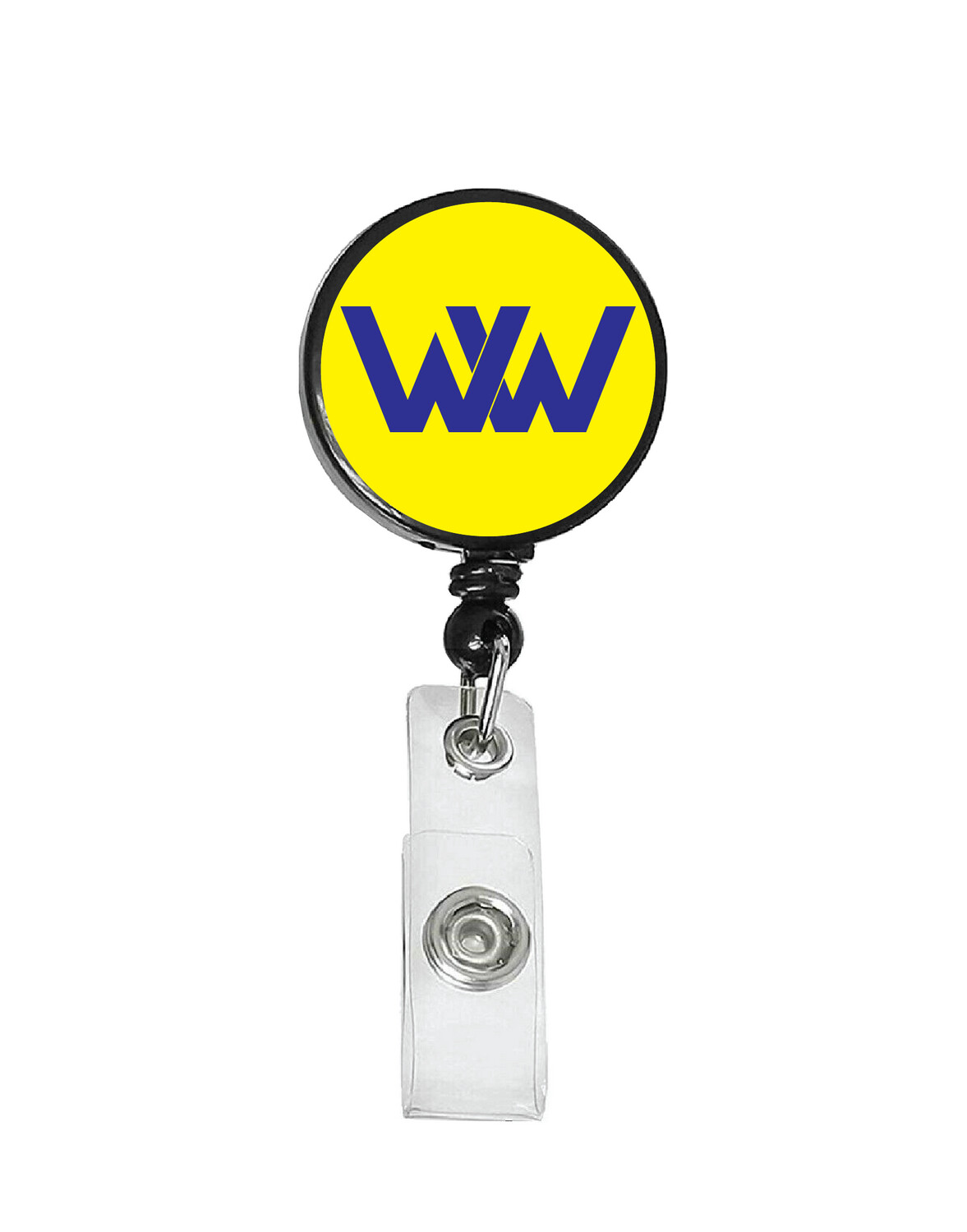 Railroad Logo Badge Reel - Winchester Western Yellow Blue Logo