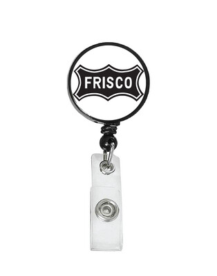 Railroad Logo Badge Reel - Frisco White Black Logo