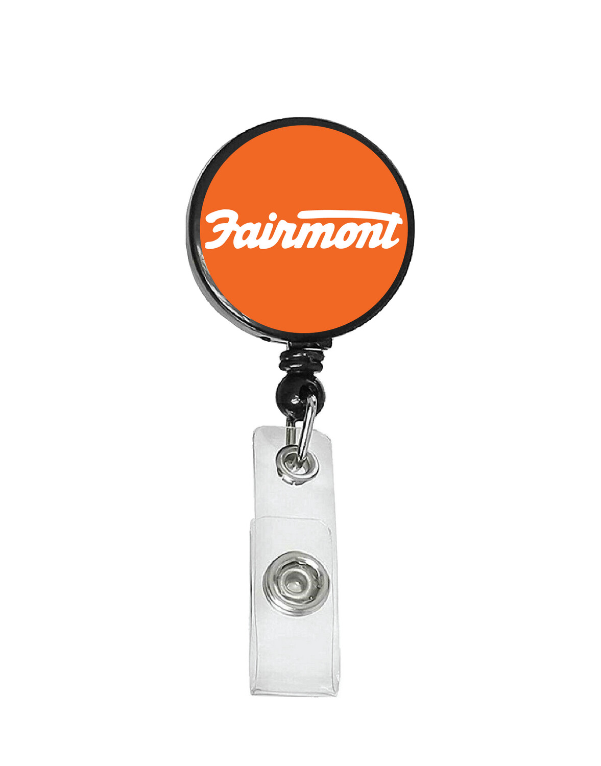 Railroad Logo Badge Reel - Fairmont Orange White Logo