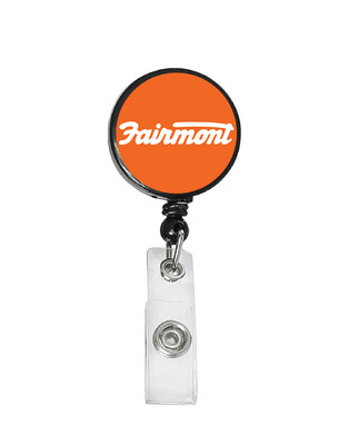 Railroad Logo Badge Reel - Fairmont Orange White Logo