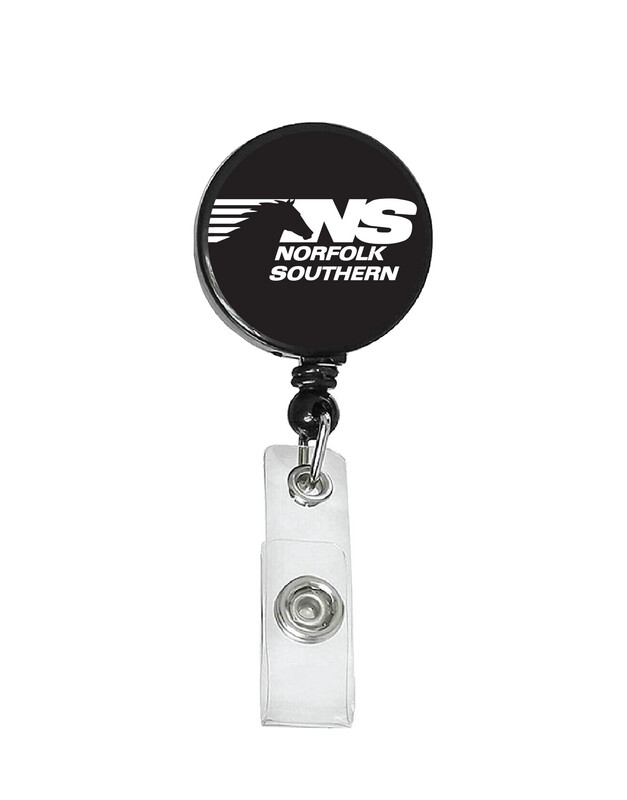 Railroad Logo Badge Reel - Norfolk Southern Horsehead Logo Black