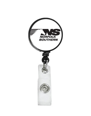 Railroad Logo Badge Reel - Norfolk Southern Horsehead Logo White