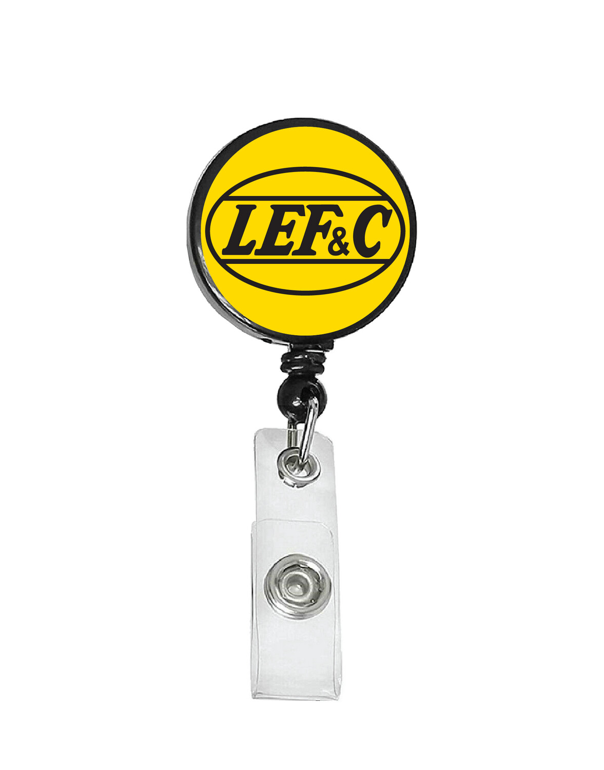Railroad Logo Badge Reel - Lake Erie Franklin Clarion Yellow Logo