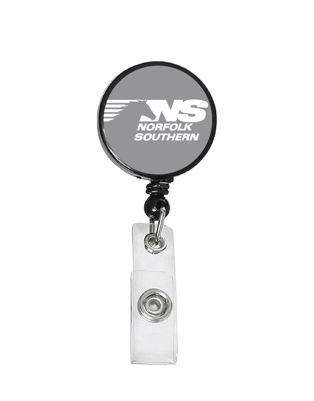 Railroad Logo Badge Reel - Norfolk Southern Horsehead Logo Gray