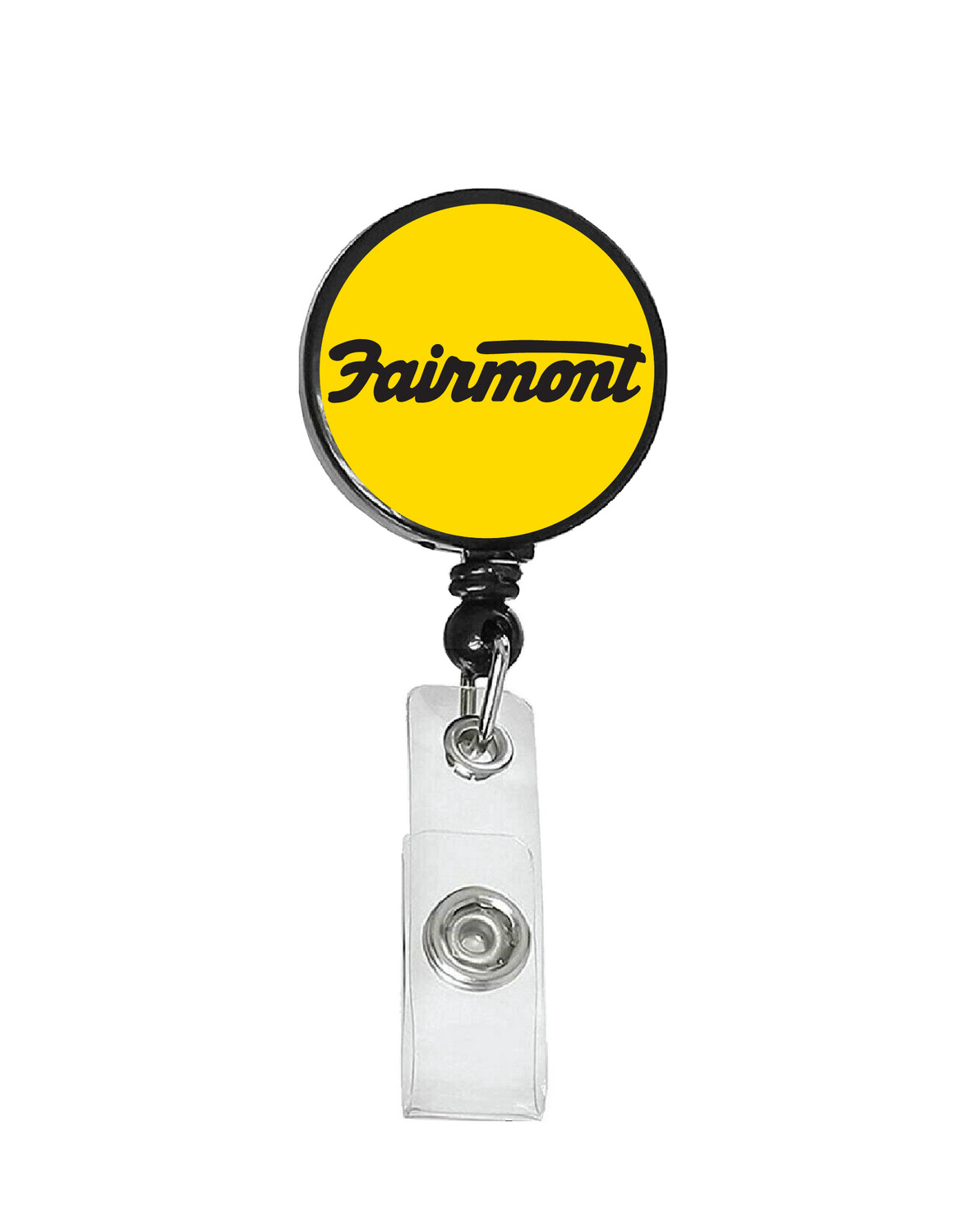 Railroad Logo Badge Reel - Fairmont Yellow Black Logo