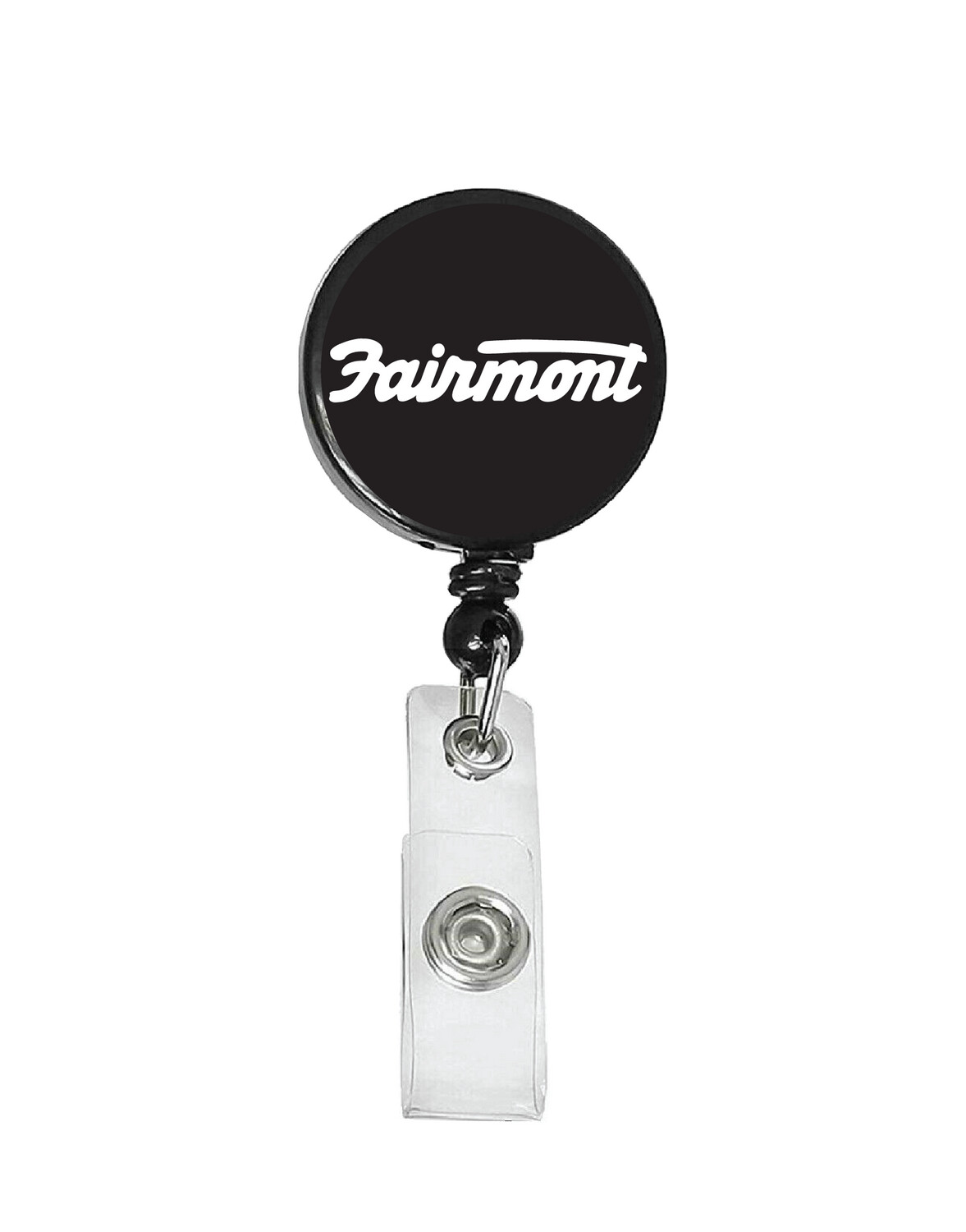 Railroad Logo Badge Reel - Fairmont Black White Logo