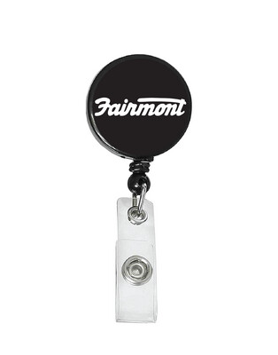 Railroad Logo Badge Reel - Fairmont Black White Logo