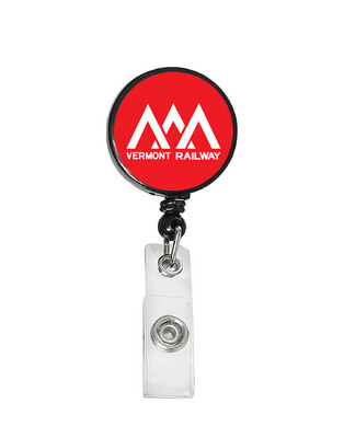 Railroad Logo Badge Reel - Vermont Railway Red White Logo