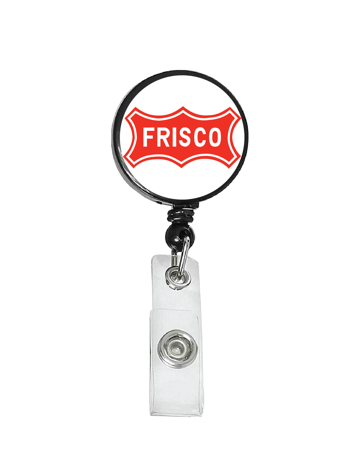 Railroad Logo Badge Reel - Frisco White Red Logo