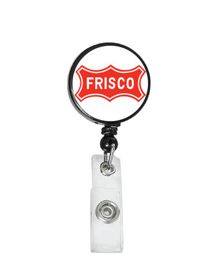 Railroad Logo Badge Reel - Frisco White Red Logo