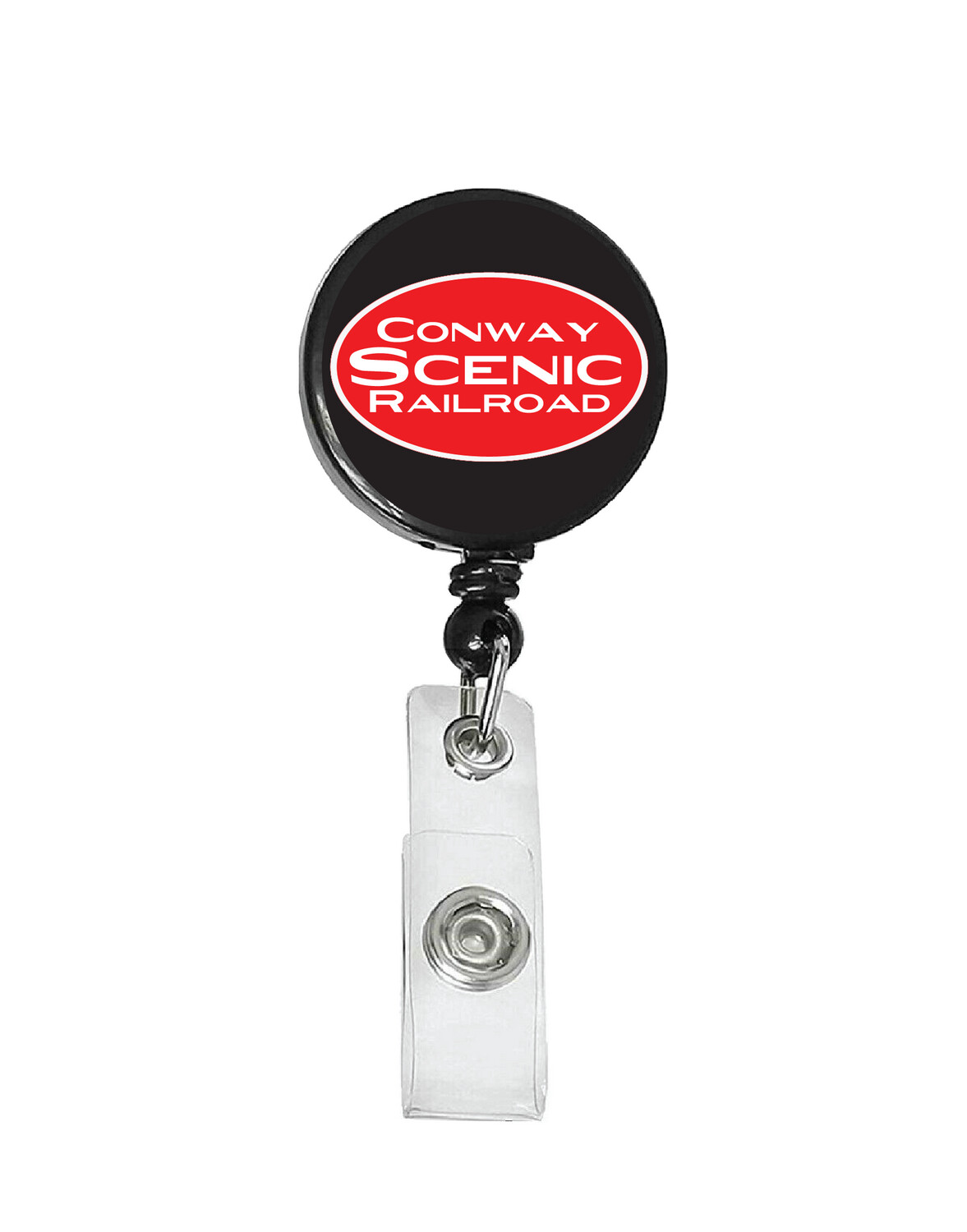 Railroad Logo Badge Reel - Conway Scenic Red Oval Logo