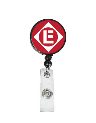 Railroad Logo Badge Reel - Erie Lackawanna Red White Logo