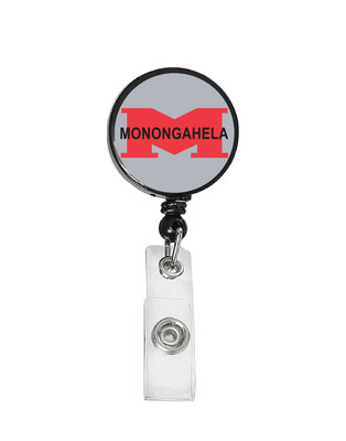 Railroad Logo Badge Reel - Monongahela Railway Gray/Red Logo