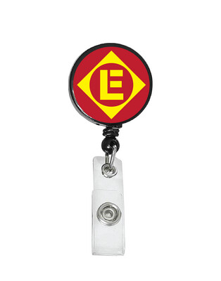 Railroad Logo Badge Reel - Erie Lackawanna Red Yellow Logo