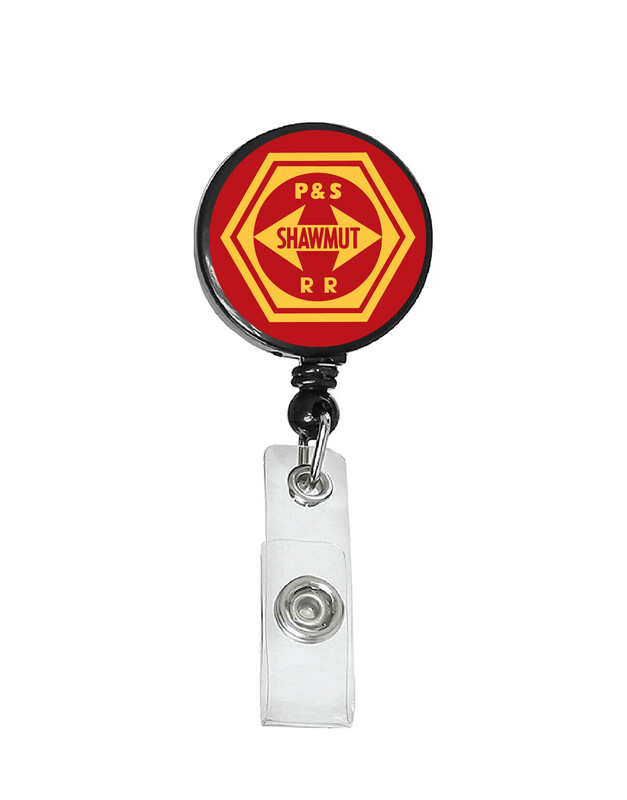 Railroad Logo Badge Reel - Pittsburg Shawmut Red Yellow Logo