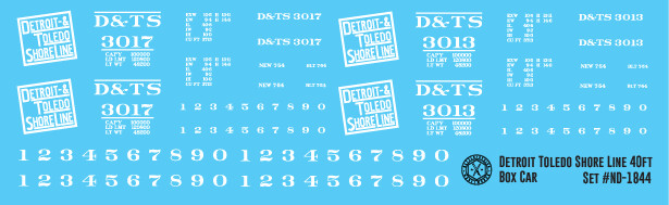 Detroit Toledo Shore Line 40ft Box Car Decals