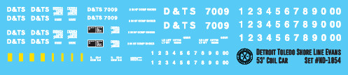 Detroit &amp; Toledo Shore Line Evans Coil Car Decals