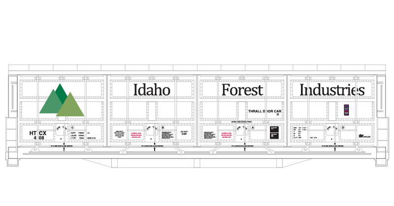 Idaho Forest Industries Thrall All Door Box Car Decals