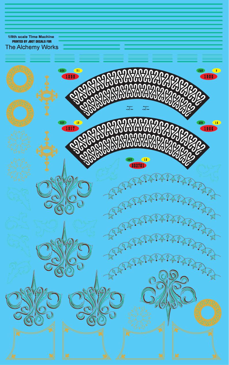 Time Machine 1/8 Scale Decals