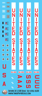 Estes Saturn 1b 1/100 Scale Decals