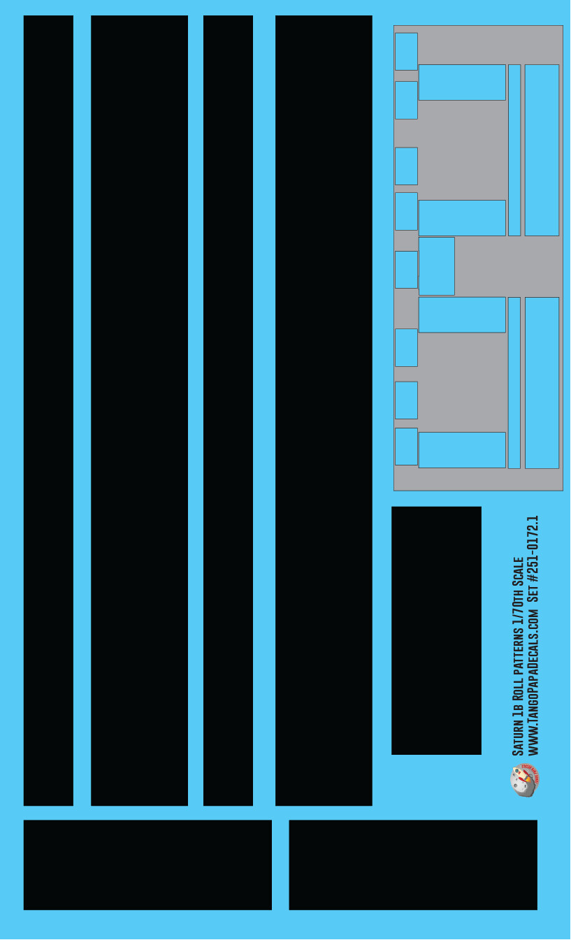 Estes Saturn 1b Roll Pattern 1/70 Scale Decals