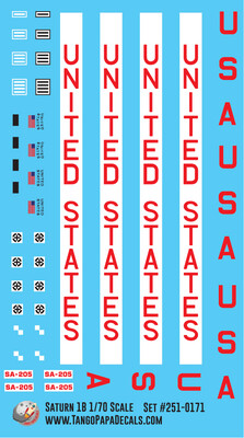 Estes Saturn 1b 1/70 Scale Decals