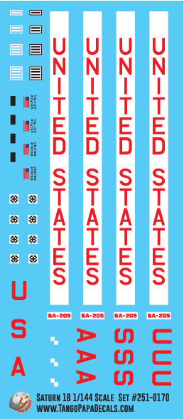 Estes Saturn 1b 1/144 Scale Decals