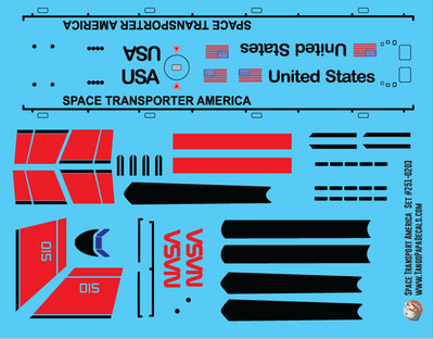 Estes Saturn 1b Roll Pattern 1/144 Scale Decals