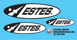 Estes Oval Logo Decal Set Black/White