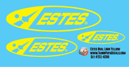 Estes Oval Logo Decal Set Yellow