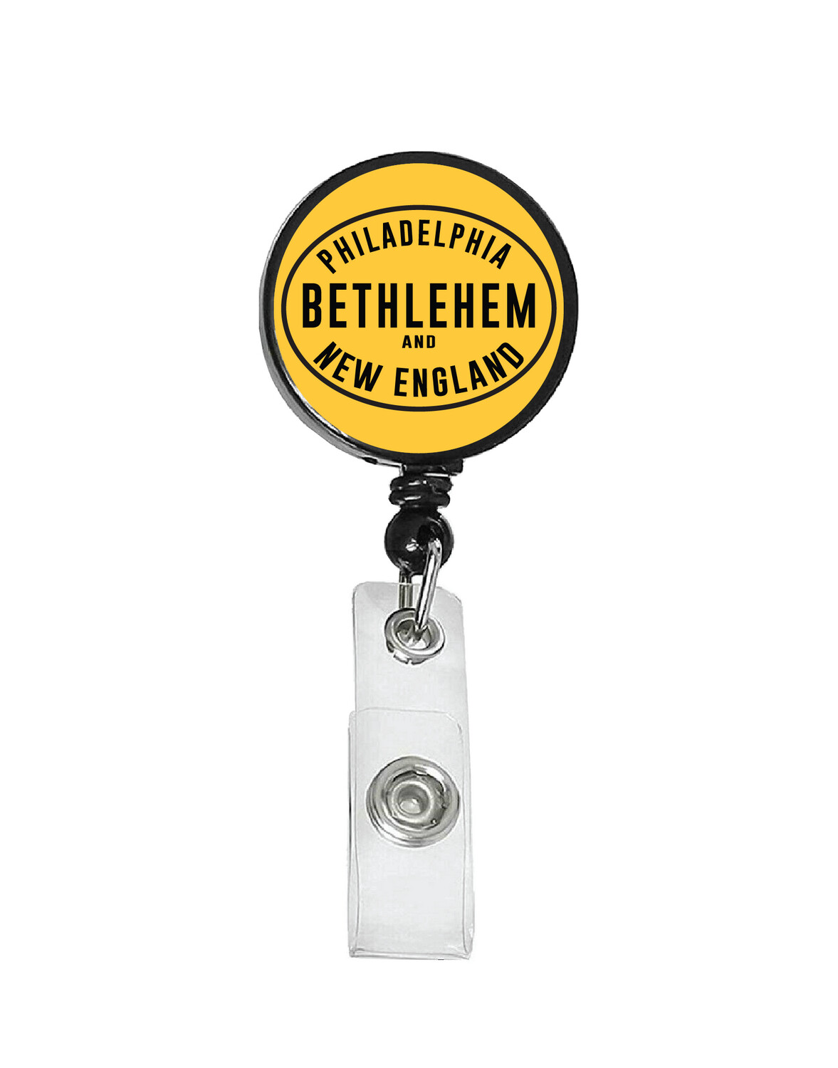 Railroad Logo Badge Reel - Philadelphia Bethlehem and New England Logo