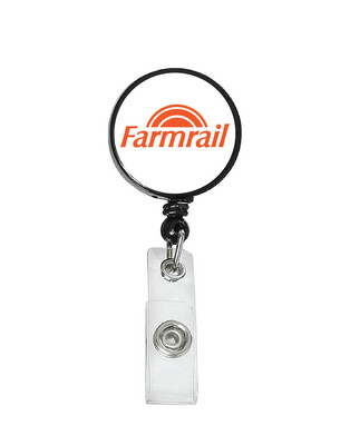 Railroad Logo Badge Reel - Farmrail Railroad Logo