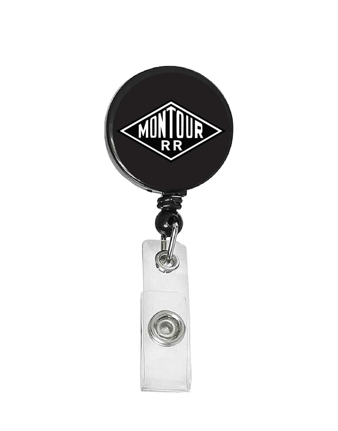 Railroad Logo Badge Reel - Montour Railway (Black/White) Logo